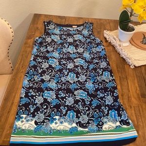Chicos black and blue patterned dress